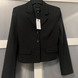 Dynamite Black Cropped Tailored Blazer